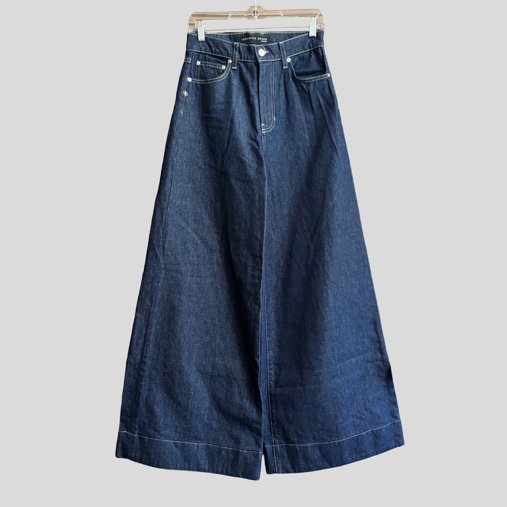 Veronica Beard Deepa Extra Wide Leg Jeans in Indigo Size 27
